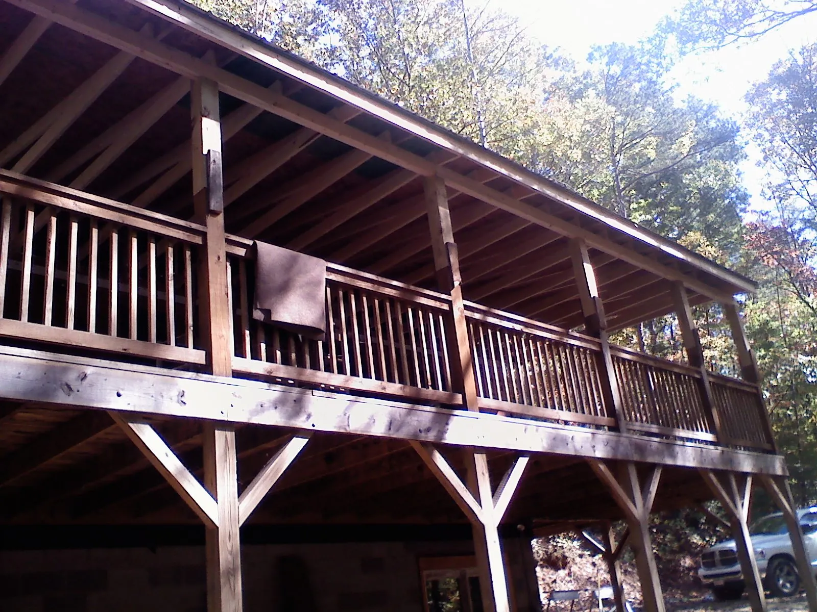 Timber framing under a new elevated porch and deck — Roof Leak Repair in Hilmar by Roofing Brothers